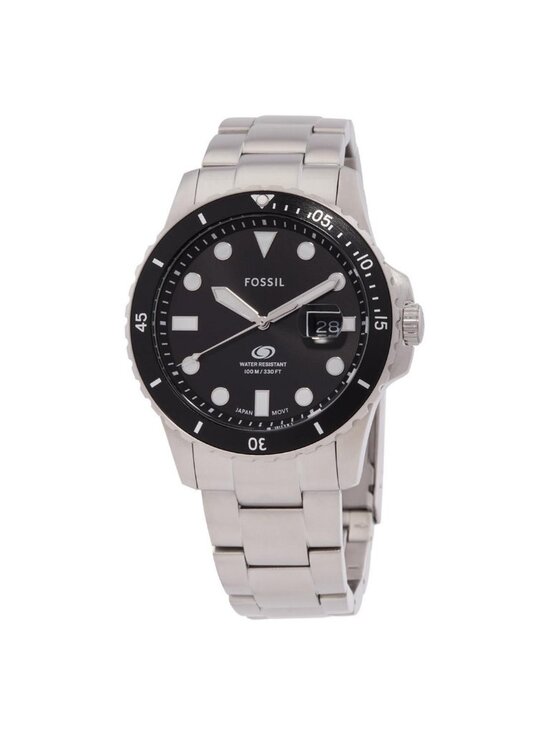 NWT Fossil Blue Dive Quartz Black Dial Men\'s Watch